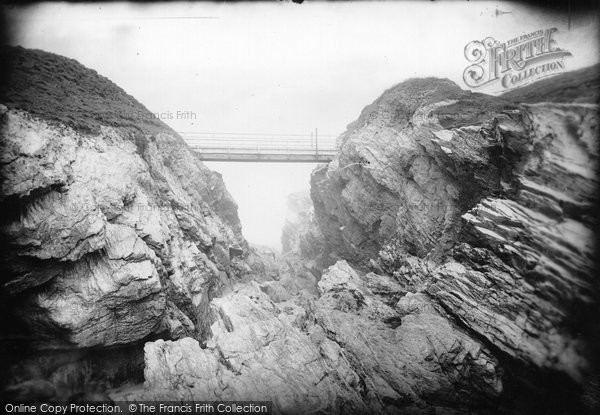 Photo of Porth, Norwegian Rocks Ravine And Bridge 1887