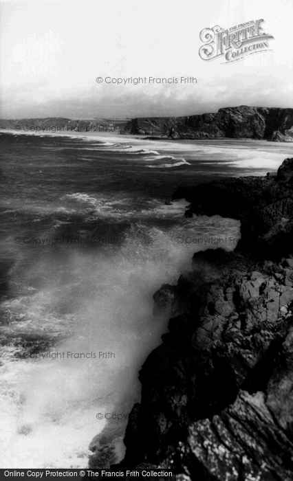 Photo of Porth, Rough Sea c.1965
