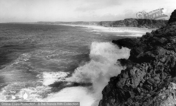 Photo of Porth, Rough Sea c.1965