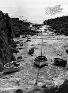 Boats In Porthgwarra Cove c.1955, Porthcurno