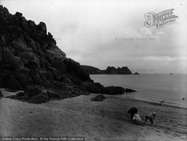 Photo of Porthcurno, Picking Up Shells 1928