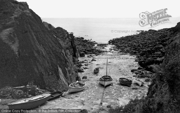 Photo of Porthcurno, Porthgwarra Cove c.1955