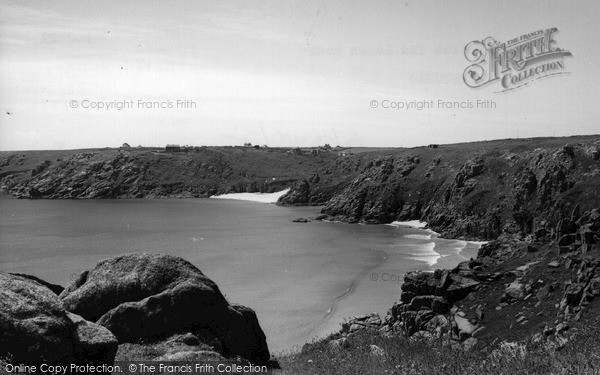Photo of Porthcurno, The Bay From The Logan Rock c.1955