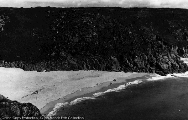 Photo of Porthcurno, The Beach c.1955