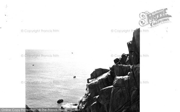 Photo of Porthcurno, The Cliffs From The Logan Rock c.1955