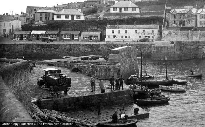 Photo of Porthleven, A Bp Lorry On The Harbour 1928