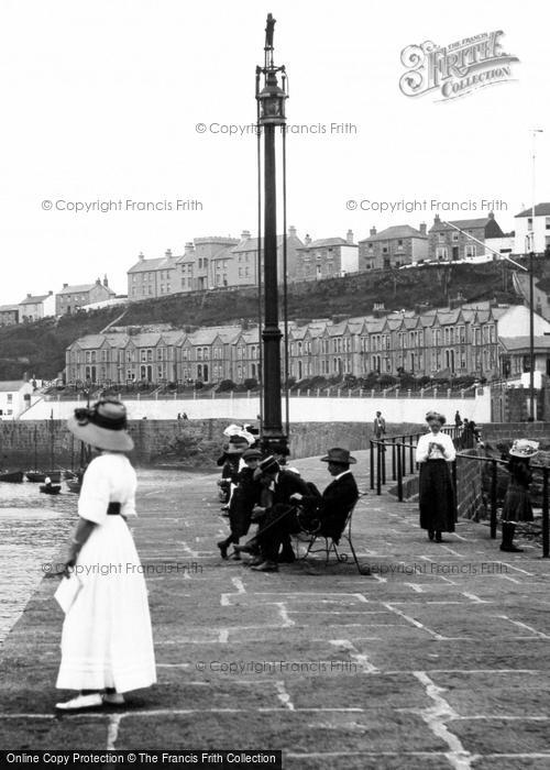 Photo of Porthleven, People On Harbourside 1911