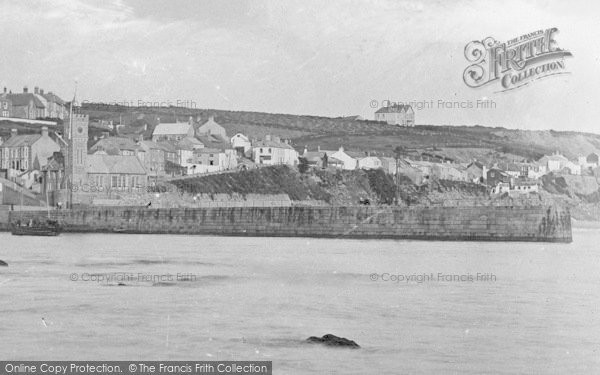 Photo of Porthleven, Pier And Bickford Smith Institute Clock Tower 1890