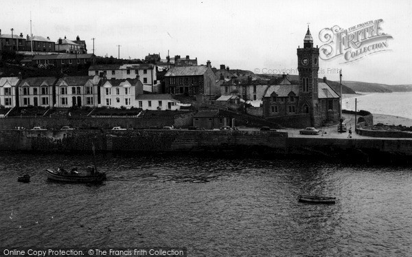 Photo of Porthleven, The Clock Tower And Beach c.1955