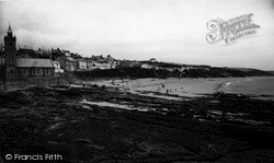 The Clock Tower And Beach c.1955, Porthleven