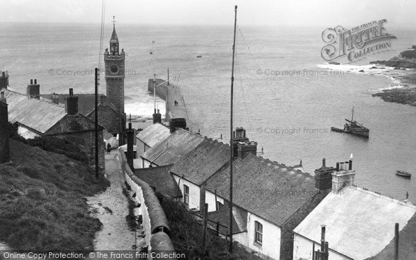 Photo of Porthleven, The Clock Tower And Jetty 1933