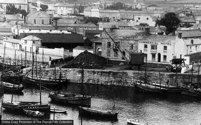 Photo of Porthleven, The Harbour And Commercial Hotel c.1932