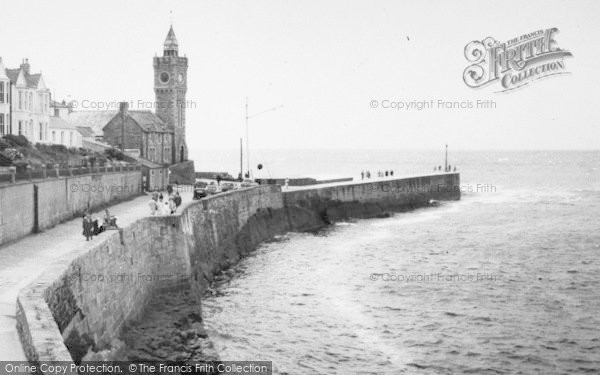 Photo of Porthleven, The Harbour Entrance And Clock Tower c.1955