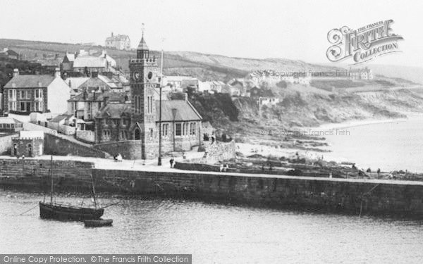 Photo of Porthleven, The Harbour Wall c.1932
