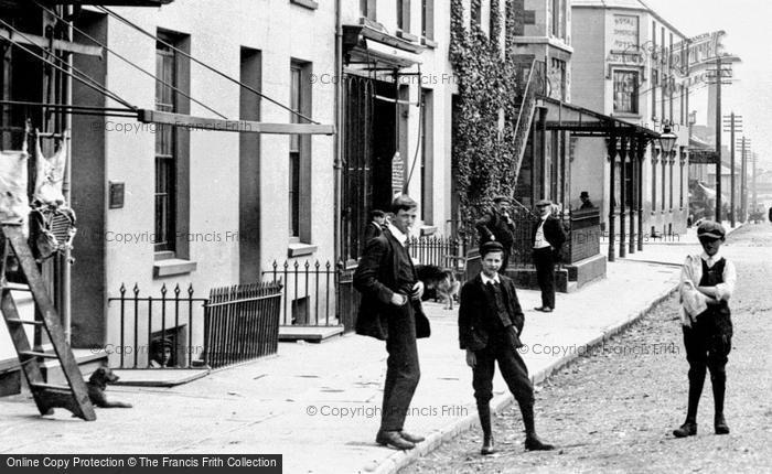 Photo of Porthmadog, Boys In Bank Place 1908