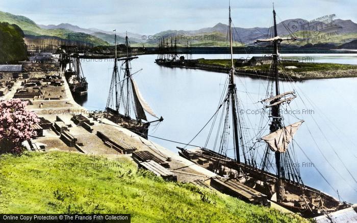 Photo of Porthmadog, Harbour, From Borth c.1870