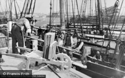 Loading Slate At Greaves Wharf c.1890, Porthmadog