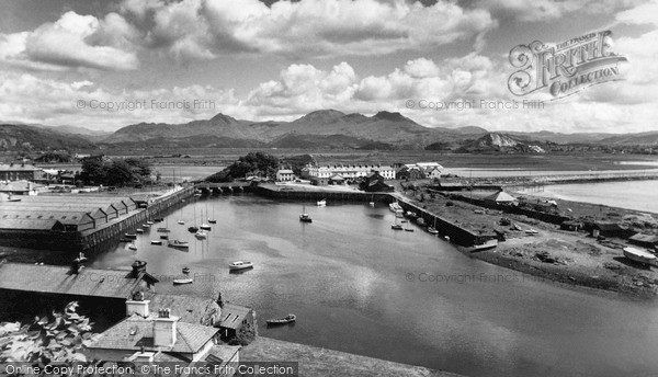 Photo of Porthmadog, The Harbour Showing Cnicht And The Moelwyns c.1960