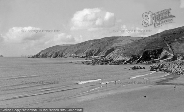 Photo of Portholland, Cliffs And Gull Rock c.1955