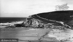 Beach And East Cliff c.1960, Porthtowan