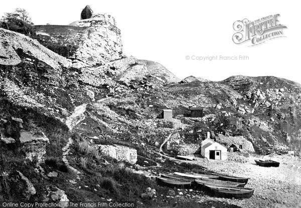 Photo of Portland, Bow and Arrow (Rufus) Castle from Church Ope c1877