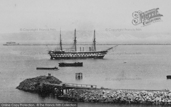 Photo of Portland, Harbour, A Ship 1890