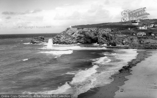 Photo of Portreath, Rough Sea c.1965