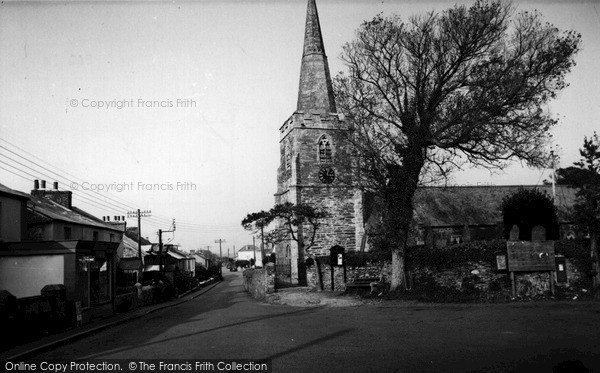 Photo of Portscatho, Gerrans Square And The Church c.1955