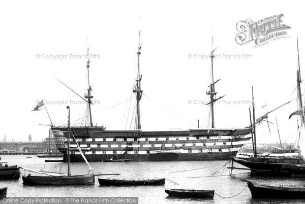 Photo of Portsmouth, Harbour And HMS Victory 1890