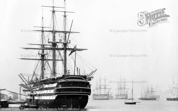 Photo of Portsmouth, Harbour, HMS St Vincent 1890