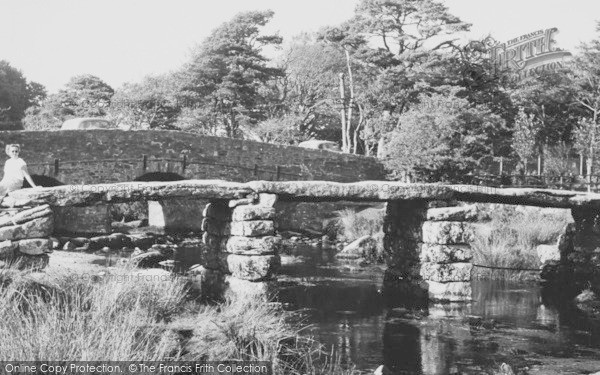 Photo of Postbridge, Old Clapper Bridge c.1955
