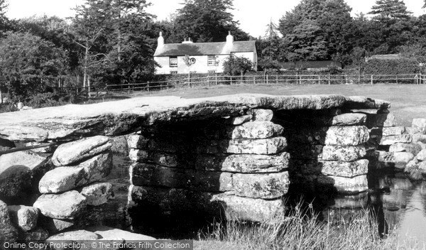 Photo of Postbridge, Old Clapper Bridge c.1955