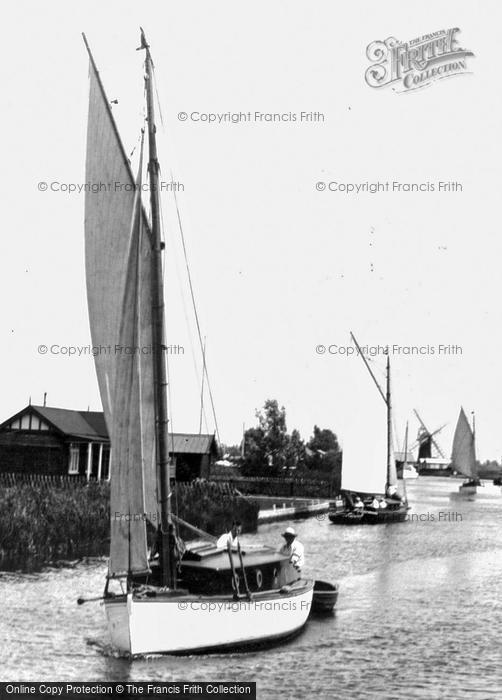 Photo of Potter Heigham, Sailing On The River Thurne c.1926