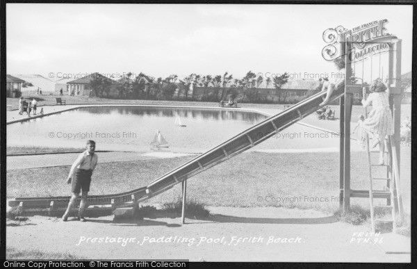 Photo of Prestatyn, Paddling Pool And Children's Slide, Ffrith Beach c.1950