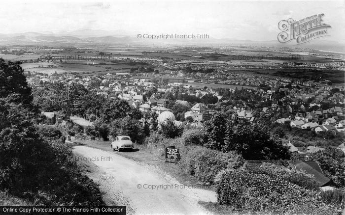 Photo of Prestatyn, View From Hillside Overlooking The Town c.1965