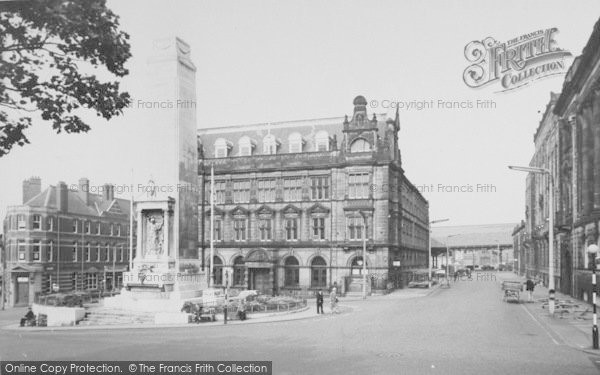 Photo of Preston, The Post Office And Memorial c.1965