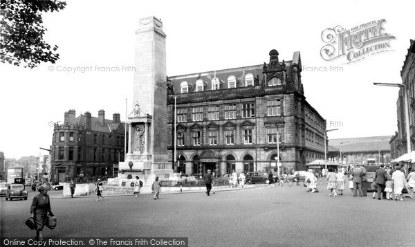 Photo of Preston, The Post Office And War Memorial c.1960