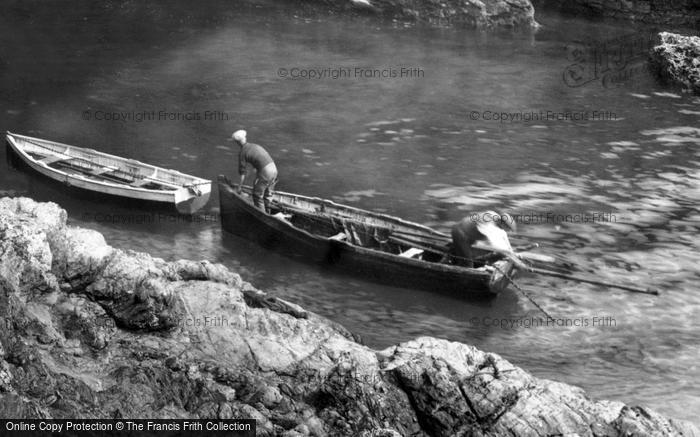 Photo of Prussia Cove, Fishermen At Work 1927