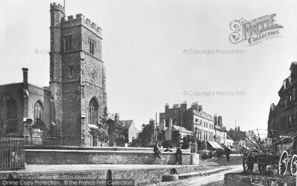 Photo of Putney, High Street, St Mary's Church And Thames Slipway c.1890