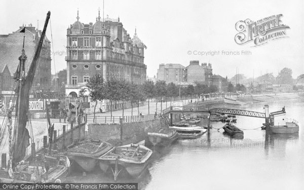 Photo of Putney, Riverside, Star And Garter Hotel And Sailing Barges c.1916