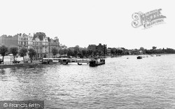 The River Thames,  Pier And Star And Garter Hotel c.1955, Putney