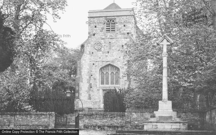Photo of Puttenham, Church Of St John The Baptist And War Memorial c.1955