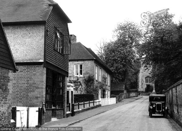 Photo of Puttenham, Post Office And Church c.1955