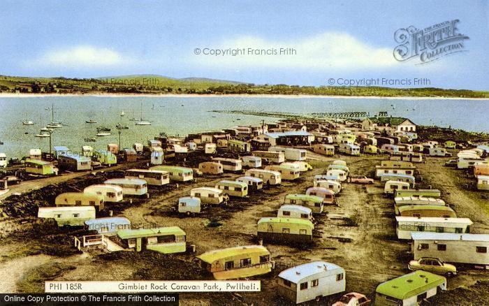 Photo of Pwllheli, The Harbour And Gimblet Rock Caravan Park c.1960