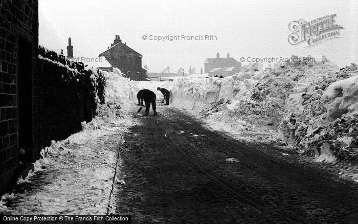 Photo of Queensbury, Back Lane, Snow Clearing 1953
