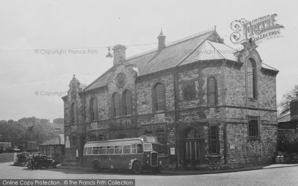 Photo of Radstock, Bus At Victoria Hall c.1955
