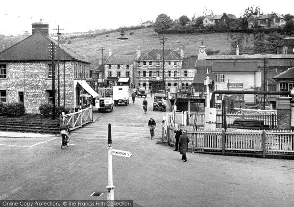 Photo of Radstock, Level Crossing And Station c.1955