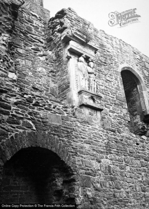 Photo of Raglan, The Castle, Wall Carvings c.1950