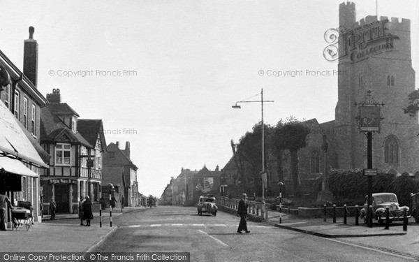 Photo of Rainham, St Margaret's Church And High Street c.1955