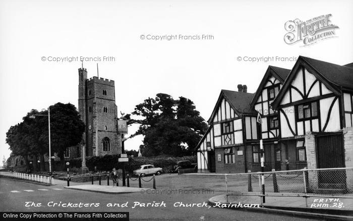 Photo of Rainham, The Cricketers And Parish Church c.1960